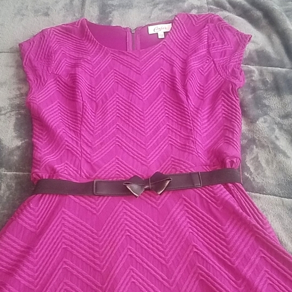 🌟Candie's Chevron Design Dress W/ Bow Belt - Picture 4 of 10